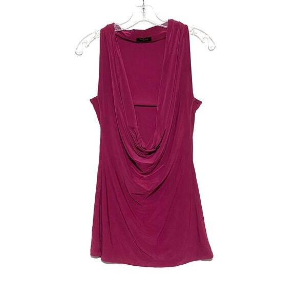 TwentyOne Pink Tunic Dress Women XS Waterfall Cowl Neck Draped Flowy Boho Spring - Picture 1 of 5